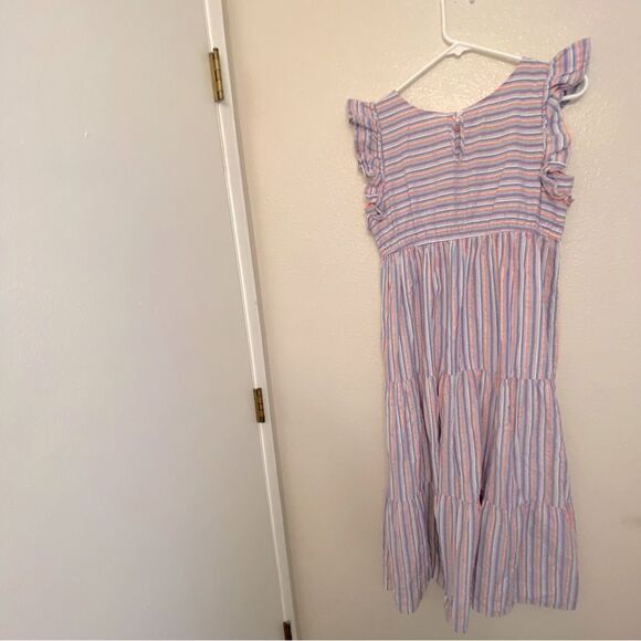 Cat & Jack long maxi ruffle stripes boho girls cotton summer dress XL 14-16 - Picture 2 of 11